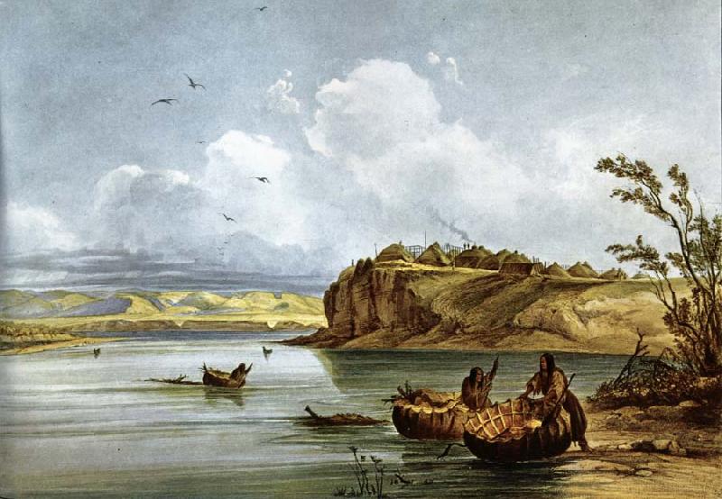Karl Bodmer Bull-Boats oil painting image